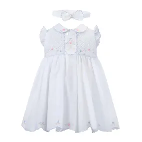 Girls White Dress & Headband