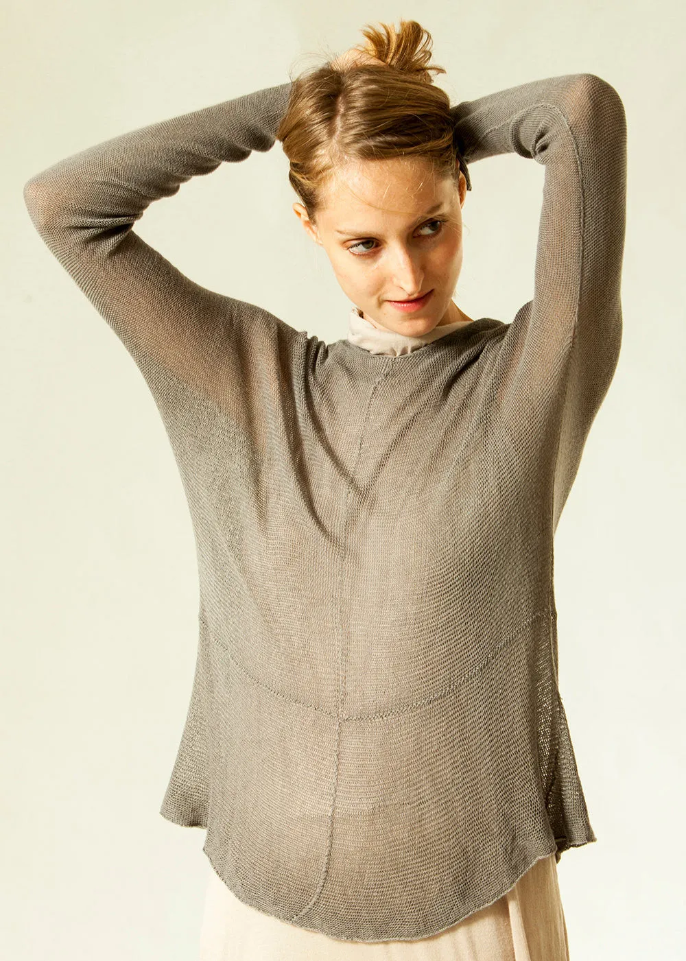 Gray long sleeves round neck shirt - Soy