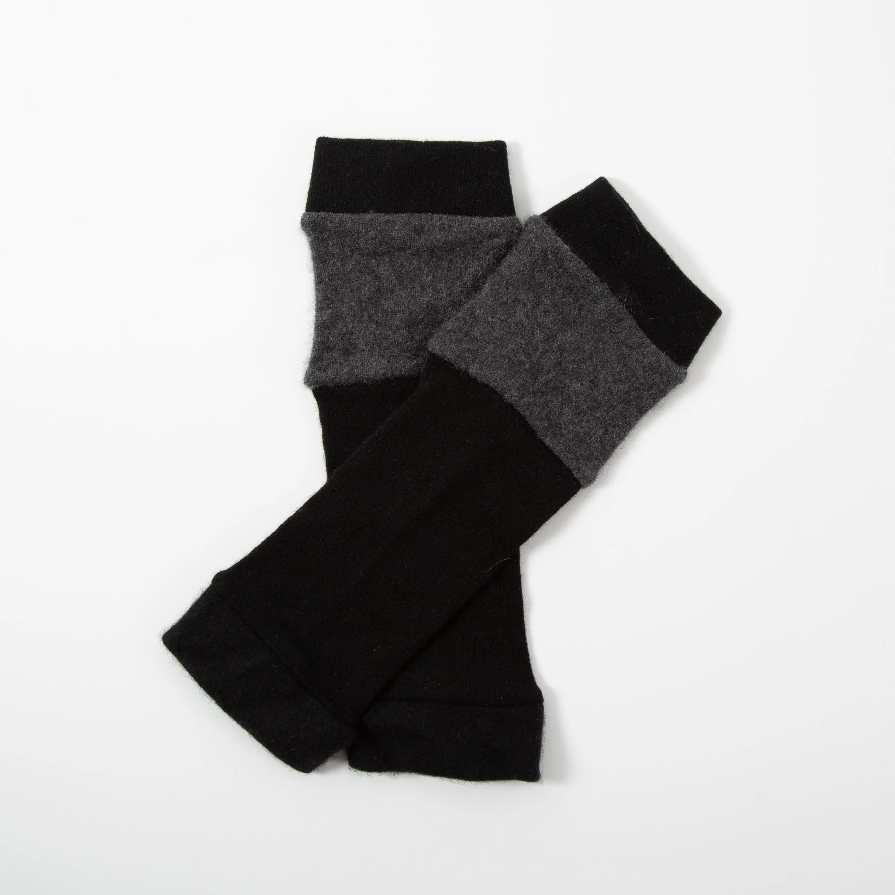 Grey & Black Cashmere Ankle Warmers