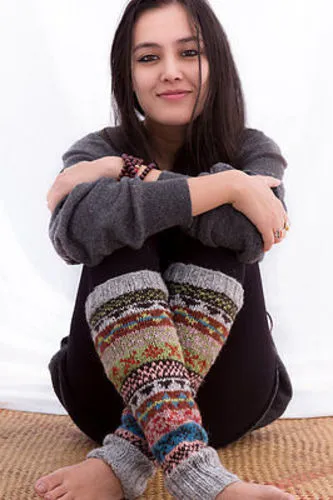 Handknit Grey Wool Leg Warmers