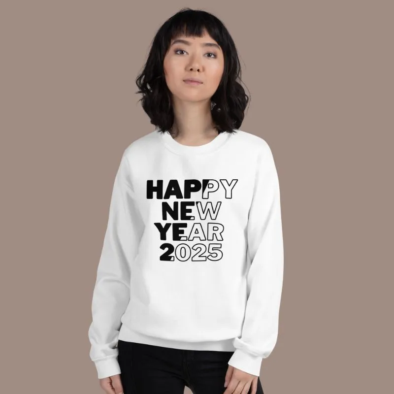 Happy New Year 2025 Crewneck Pullover Sweatshirt