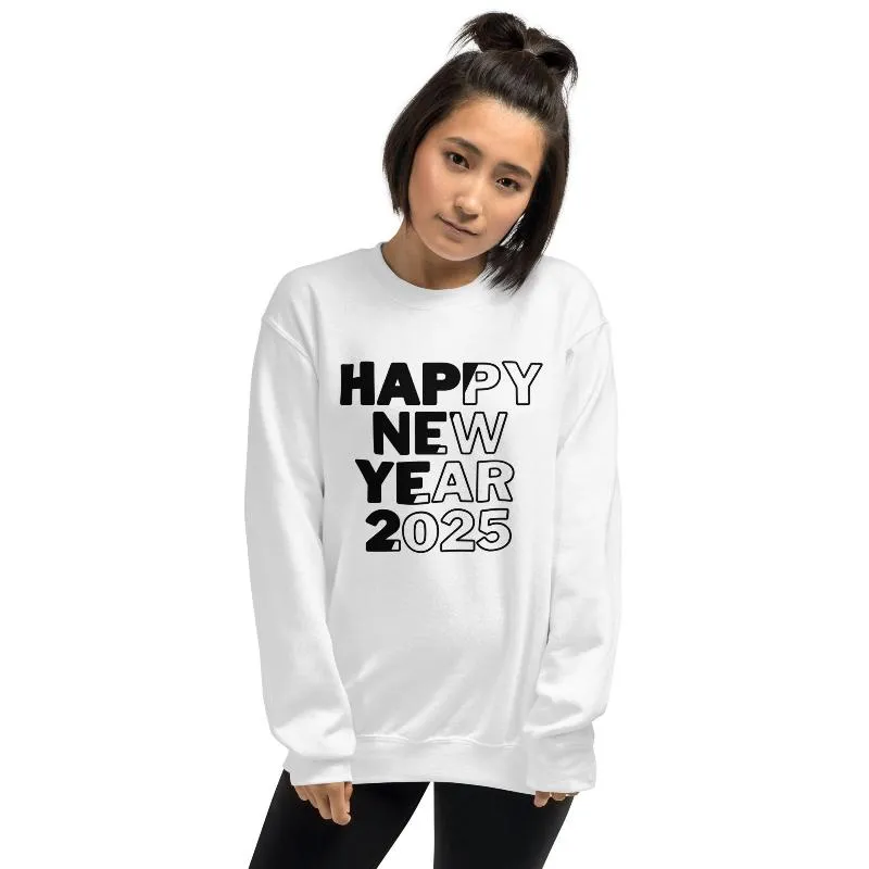 Happy New Year 2025 Crewneck Pullover Sweatshirt