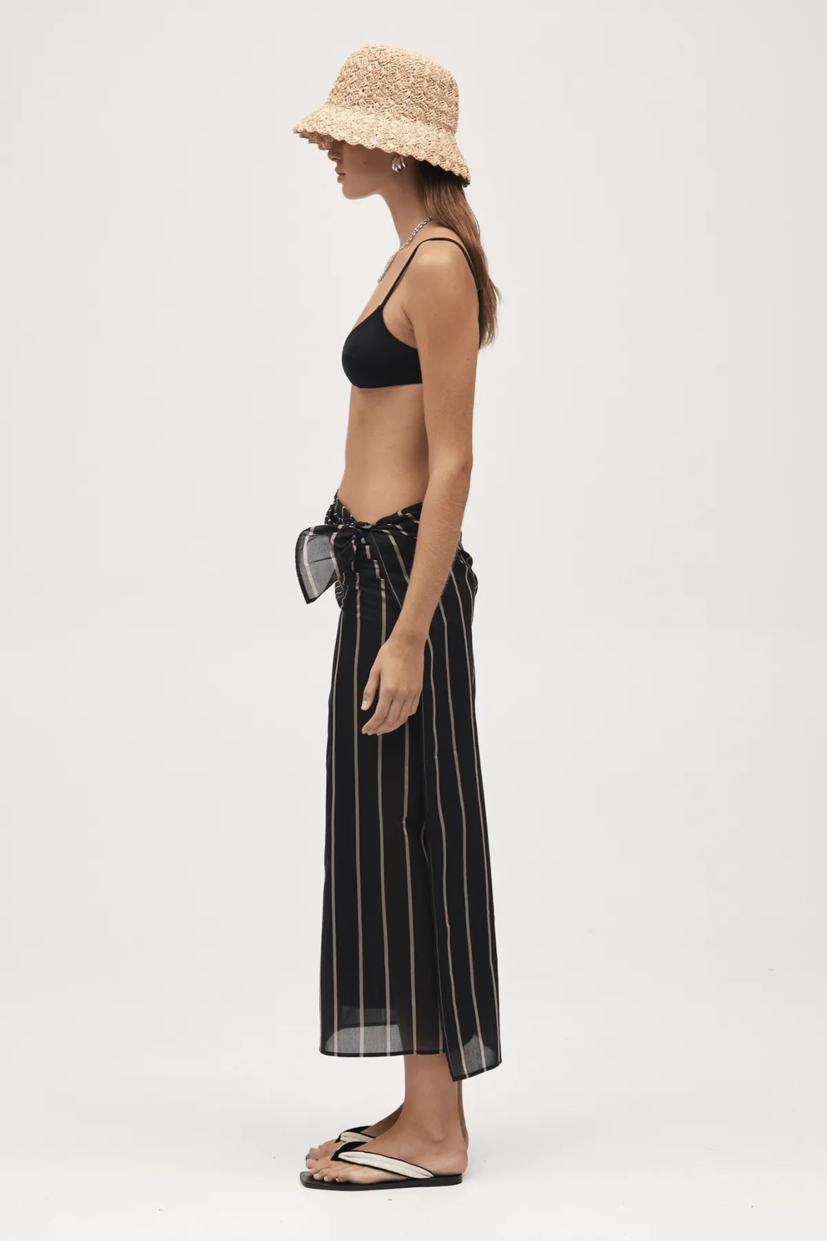 HATTIE SARONG BLACK STRIPE