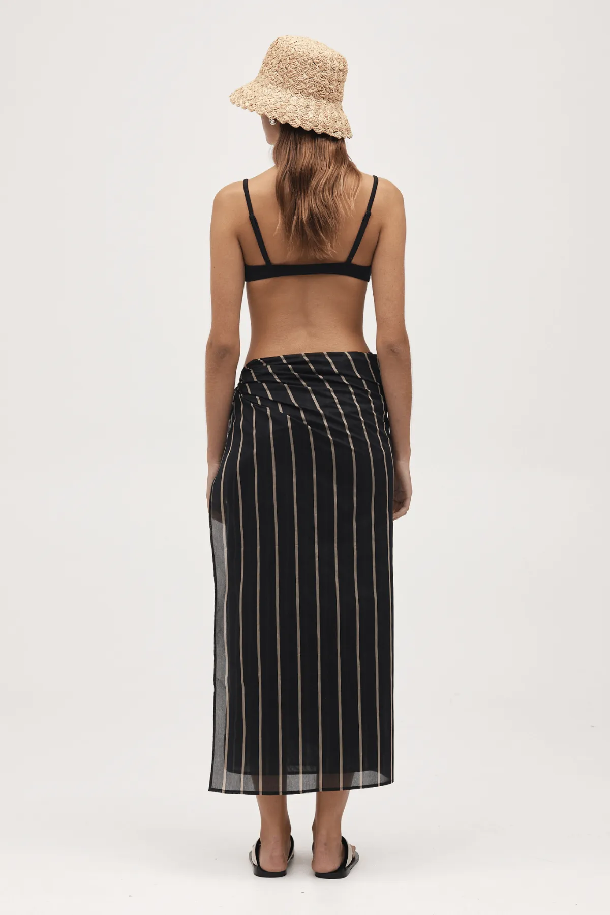 HATTIE SARONG BLACK STRIPE