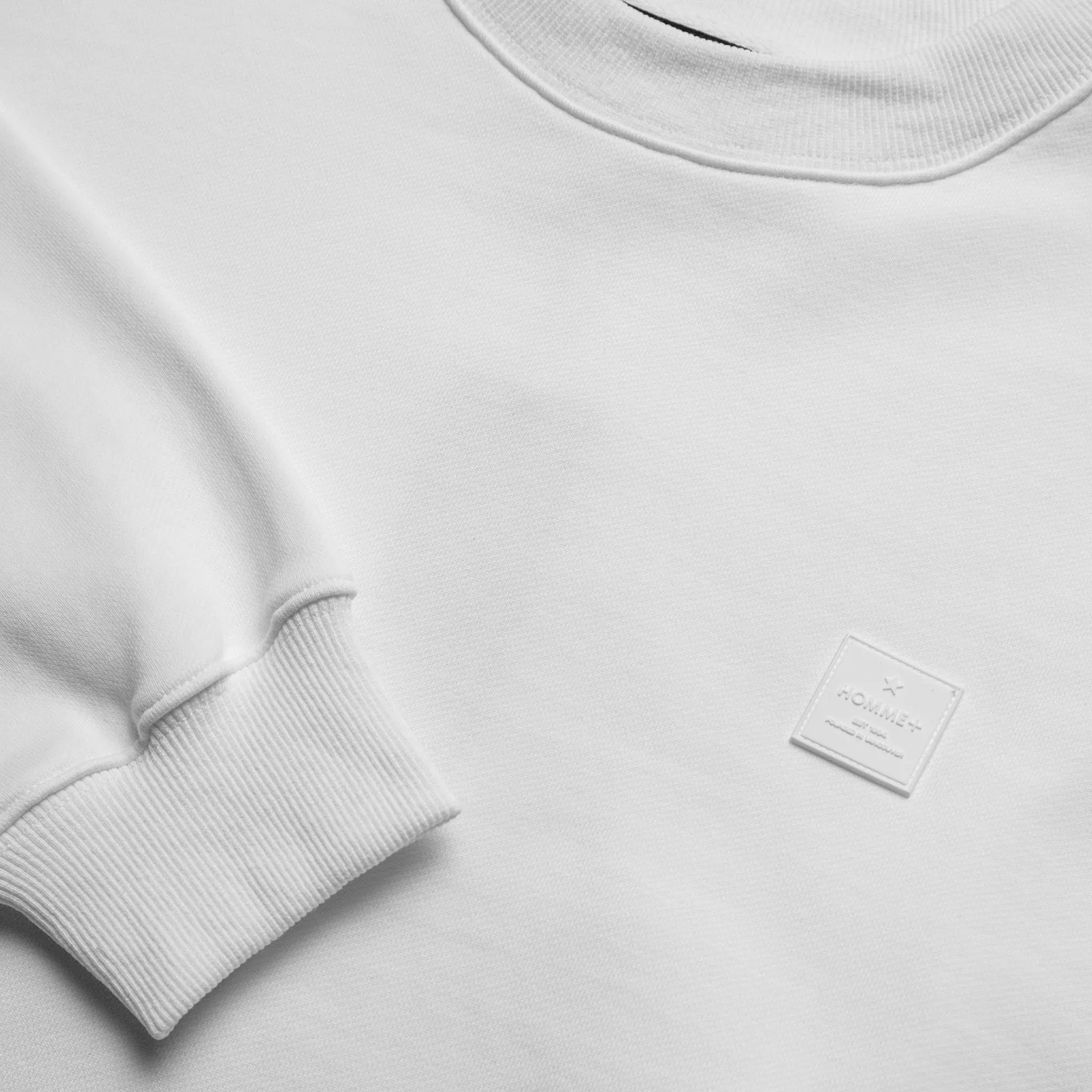 HOMME  Rubber Patch Crewneck White