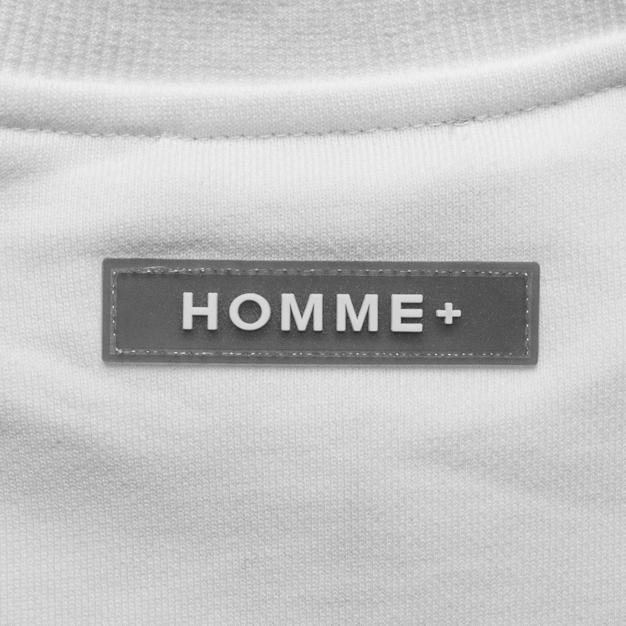 HOMME  Rubber Patch Crewneck White