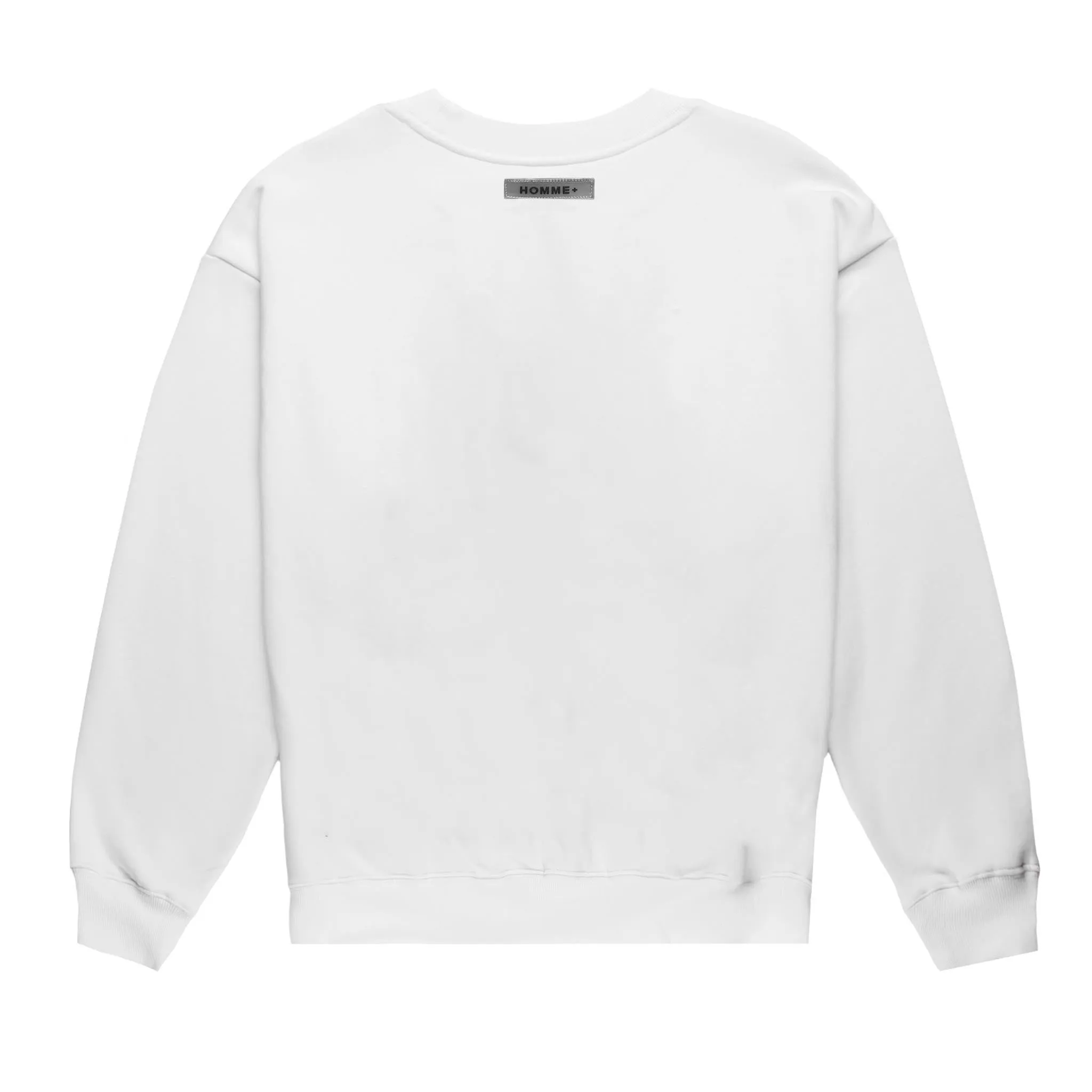 HOMME  Rubber Patch Crewneck White