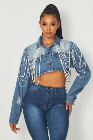 Hot & Delicious Women's Cropped Denim Jacket