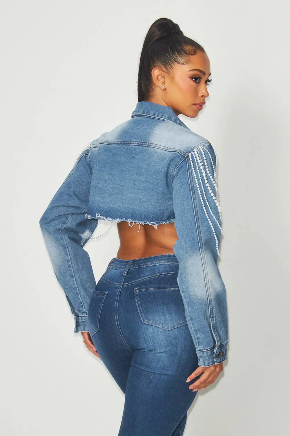 Hot & Delicious Women's Cropped Denim Jacket