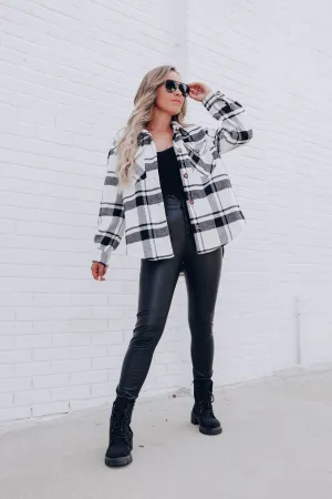 Jadis Plaid Shacket - Black/White