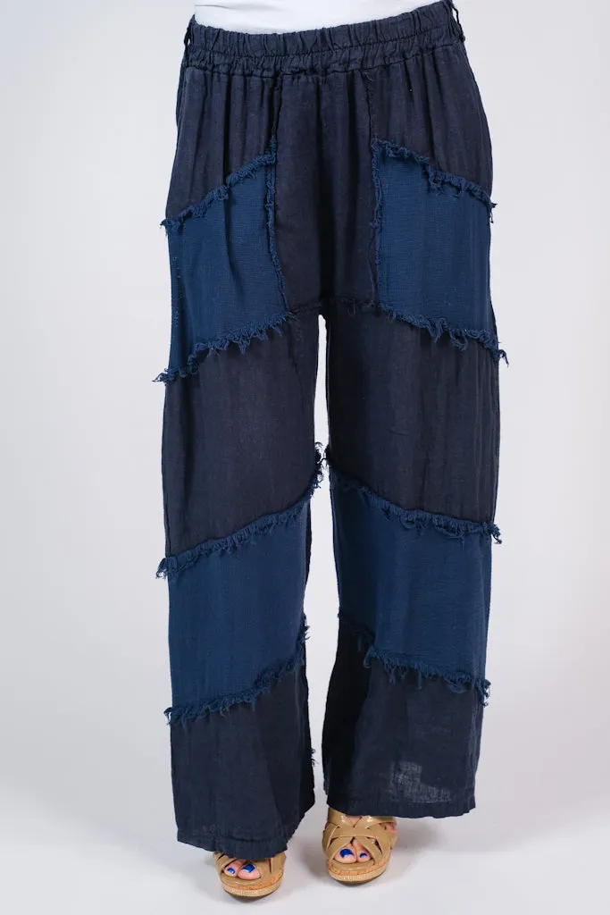 Jandra Raw Edge Mixed Media Pant (PL185)