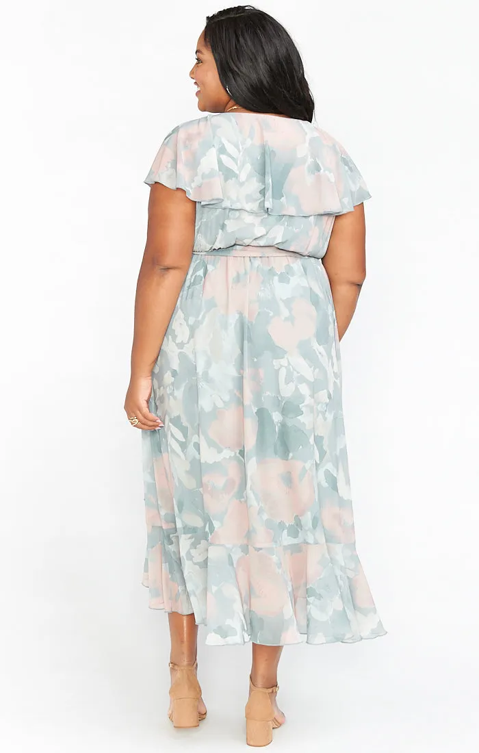 Jess Ruffle Midi Dress ~ Sage I Do Floral