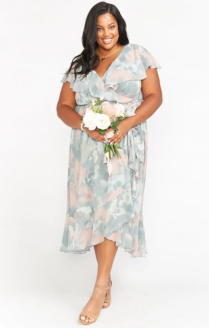 Jess Ruffle Midi Dress ~ Sage I Do Floral