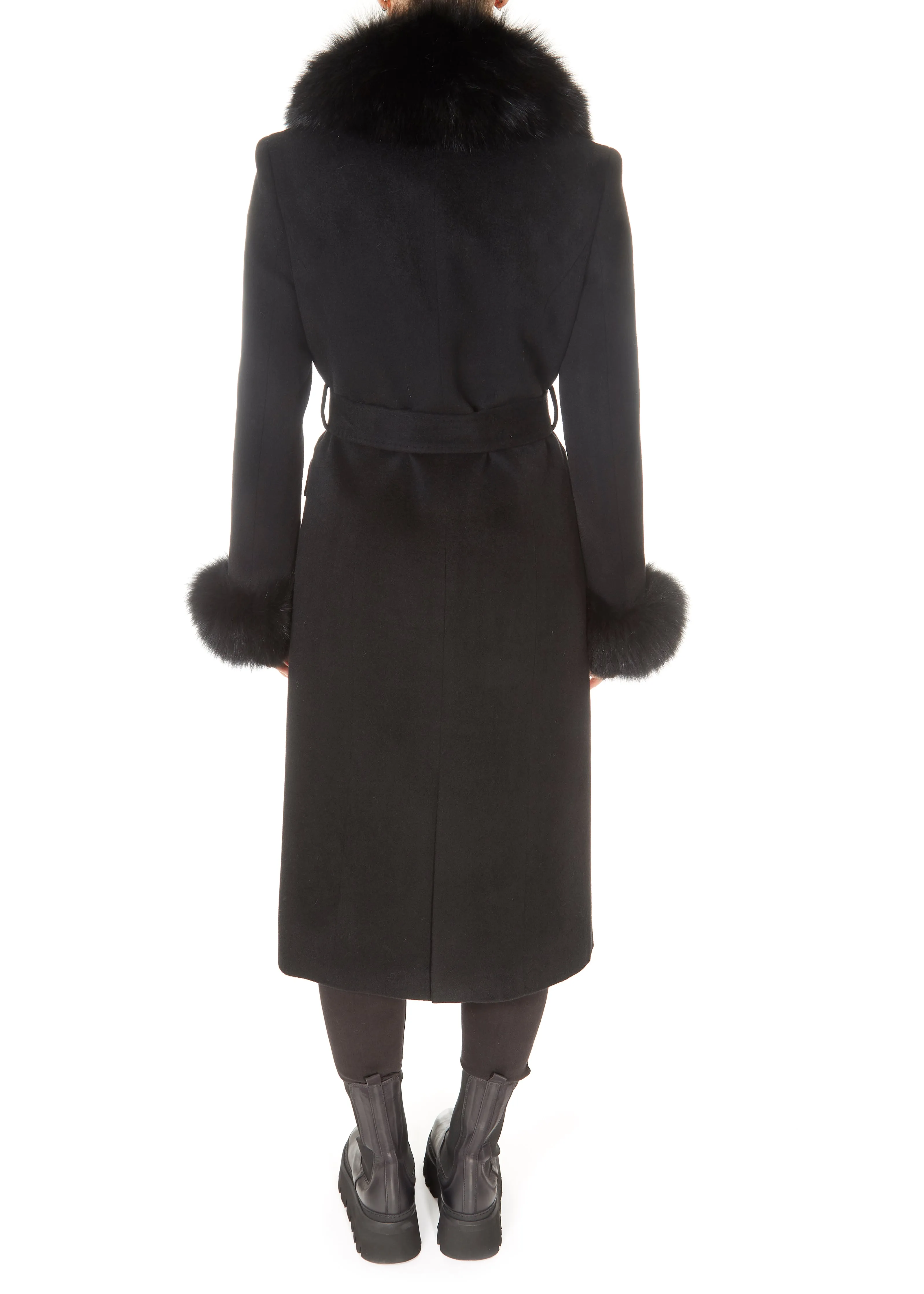 Jessimara Long Wool Blend Coat Black