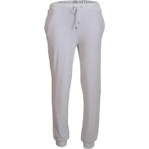 John Galliano Chic White Jogger Pants - Casual Elegance