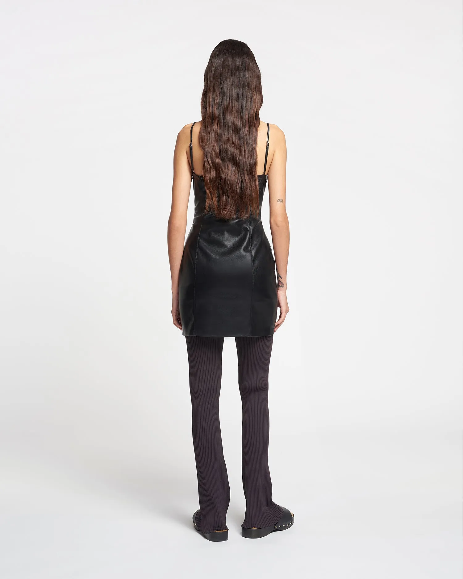 Jorie - Okobor™ Alt-Leather Mini Dress - Black