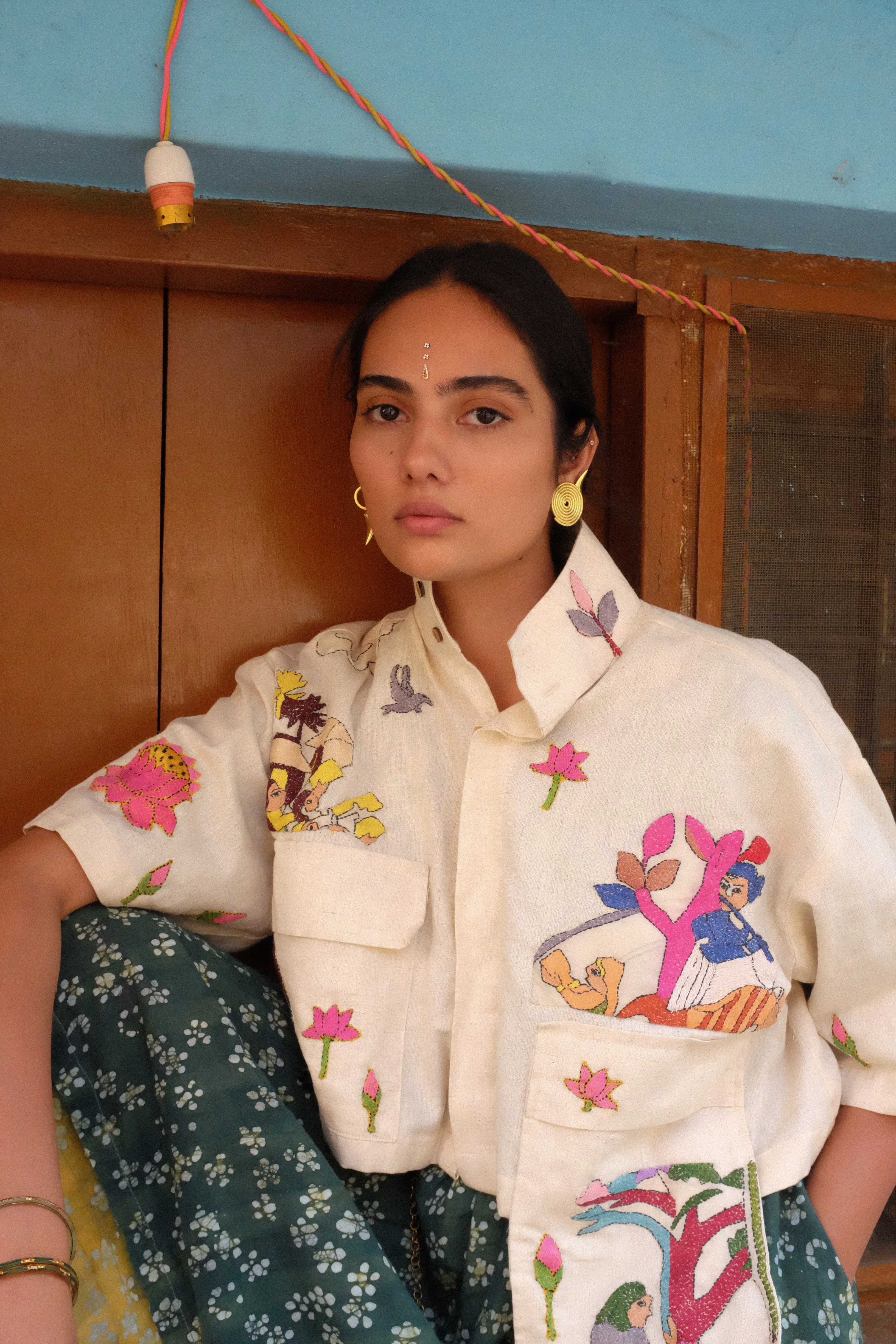 Kantha Patchwork Cropped Jacket