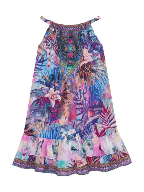 KIDS FRILL HEM TIERED DRESS 12-14 SOUTH BEACH SUNRISE