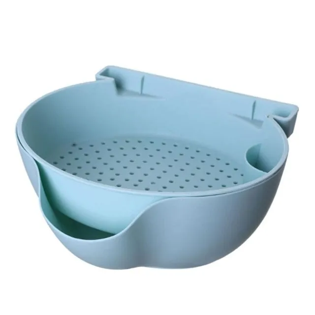 Kitchen Organizer Drain Basket Double Layer Plastic