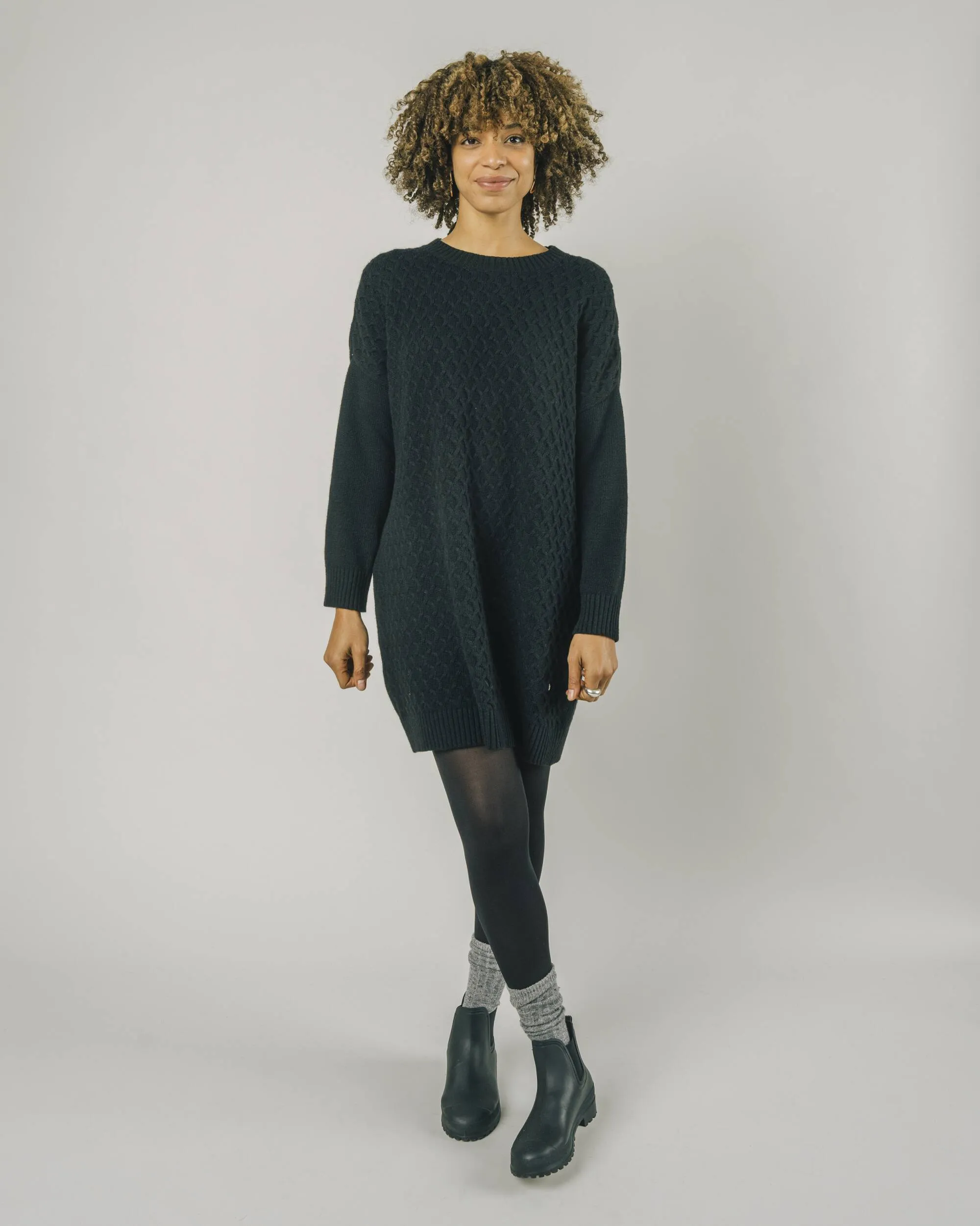 Knitted Wool Cashmere Dress Black