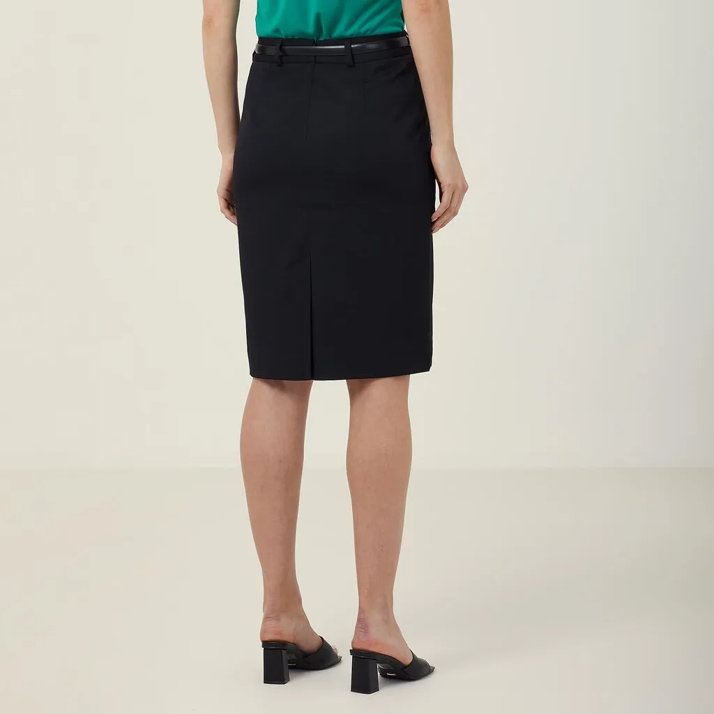 Ladies P/V Stretch Twill Mid Length Pencil Skirt - CAT29W