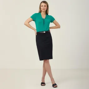 Ladies P/V Stretch Twill Mid Length Pencil Skirt - CAT29W