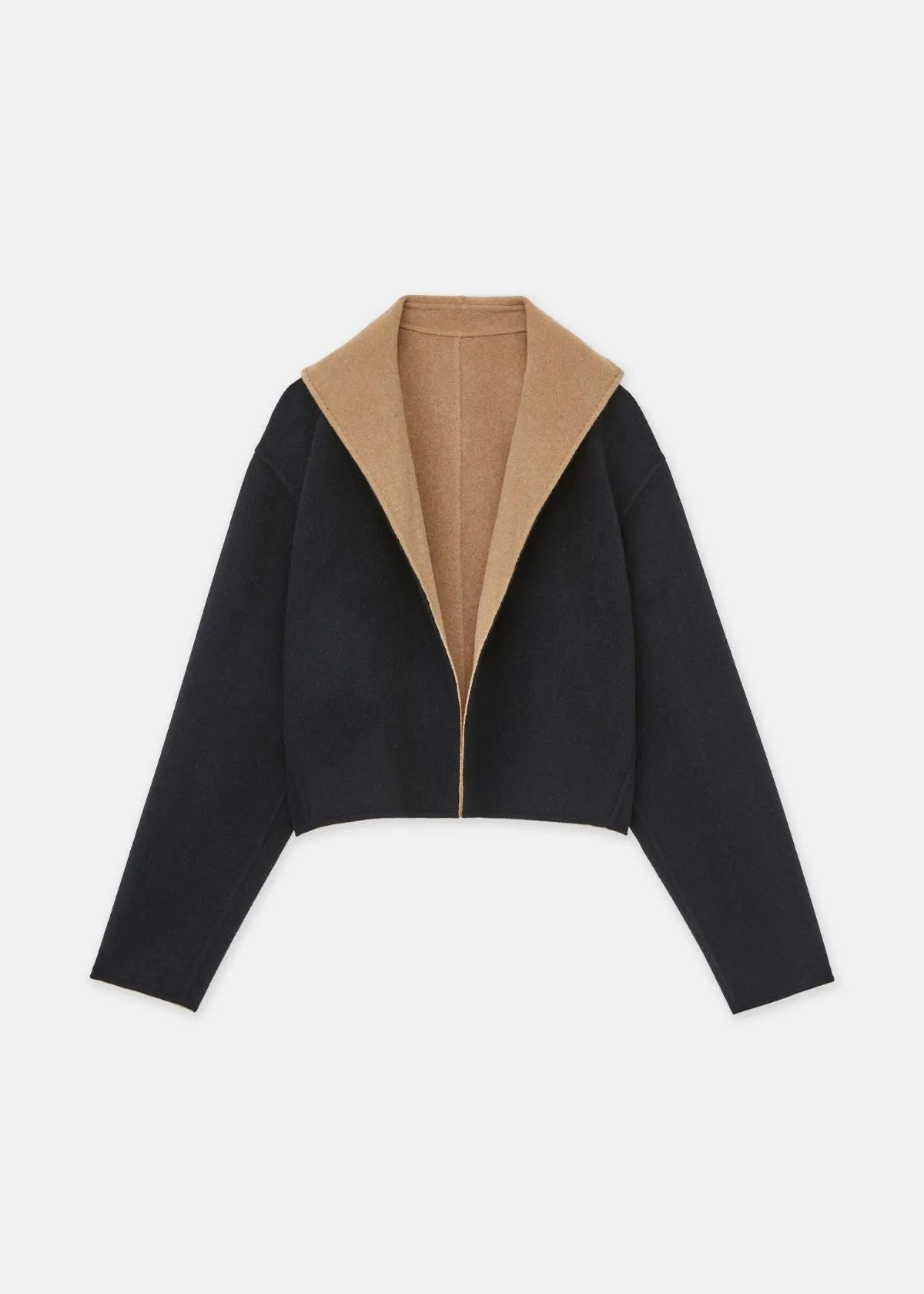 LAFAYETTE 148 Wool Cashmere Double Face Reversible Cropped Jacket