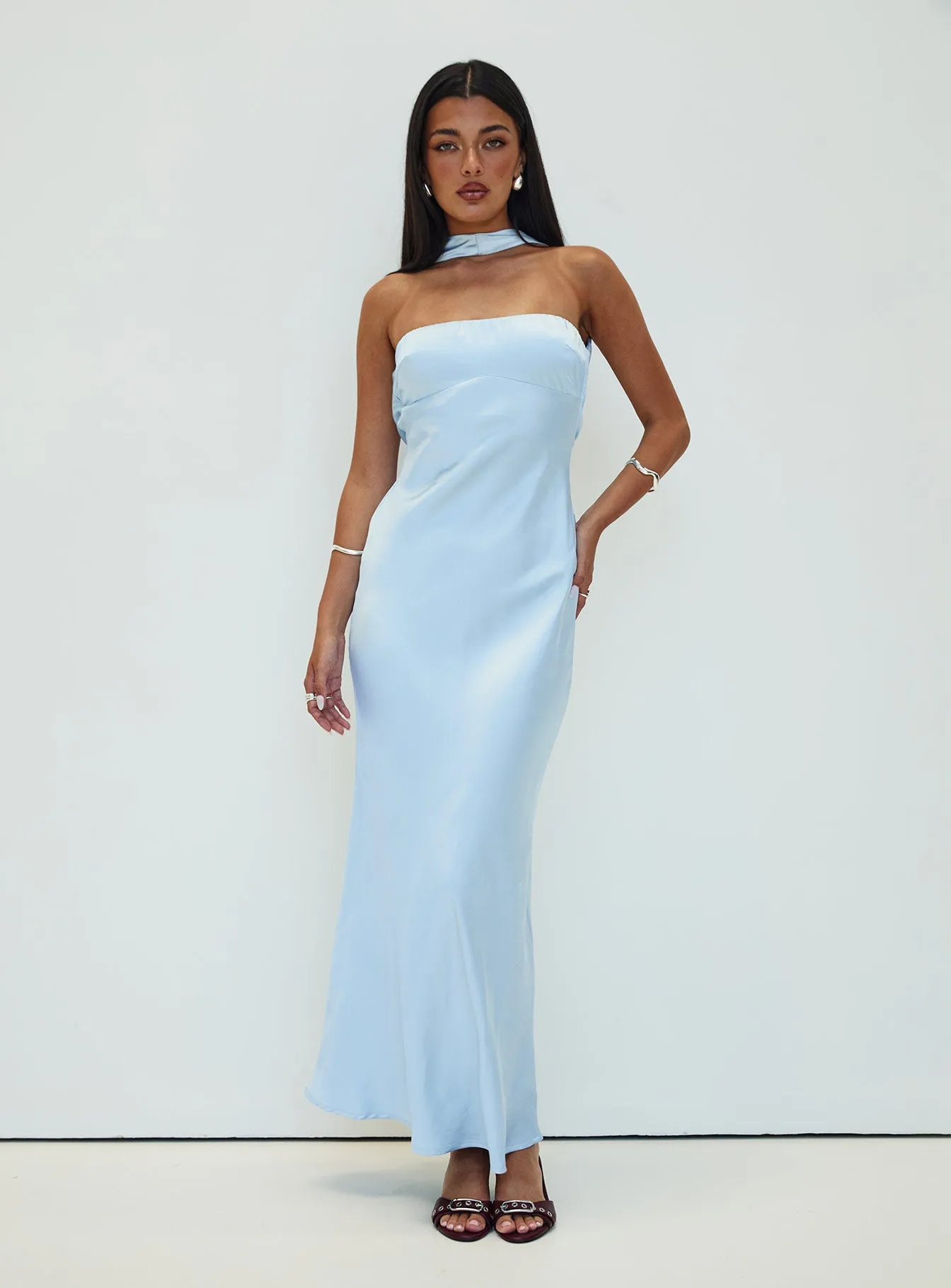 Legacies Strapless Maxi Dress Icy Blue