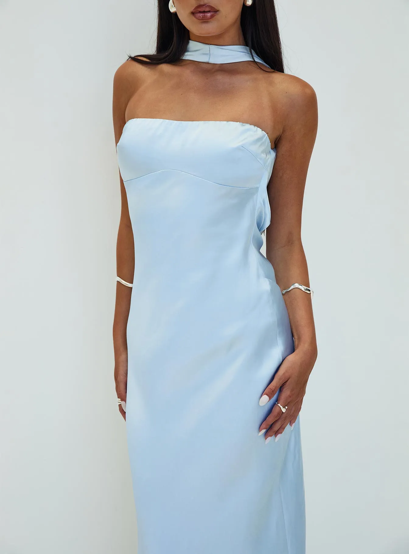 Legacies Strapless Maxi Dress Icy Blue