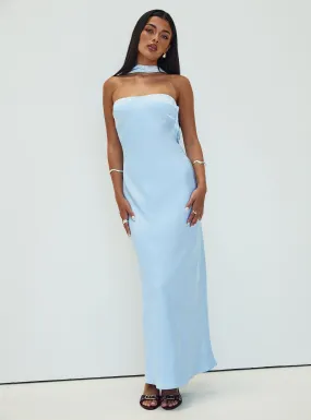 Legacies Strapless Maxi Dress Icy Blue