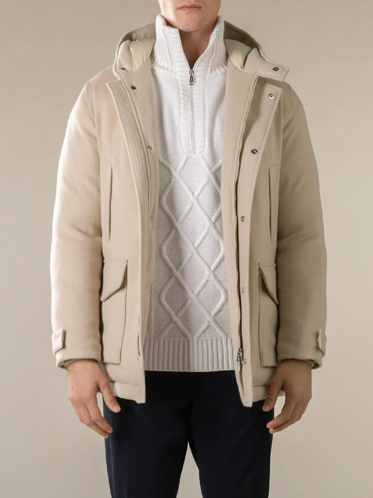 Light Beige Wintertime Parka