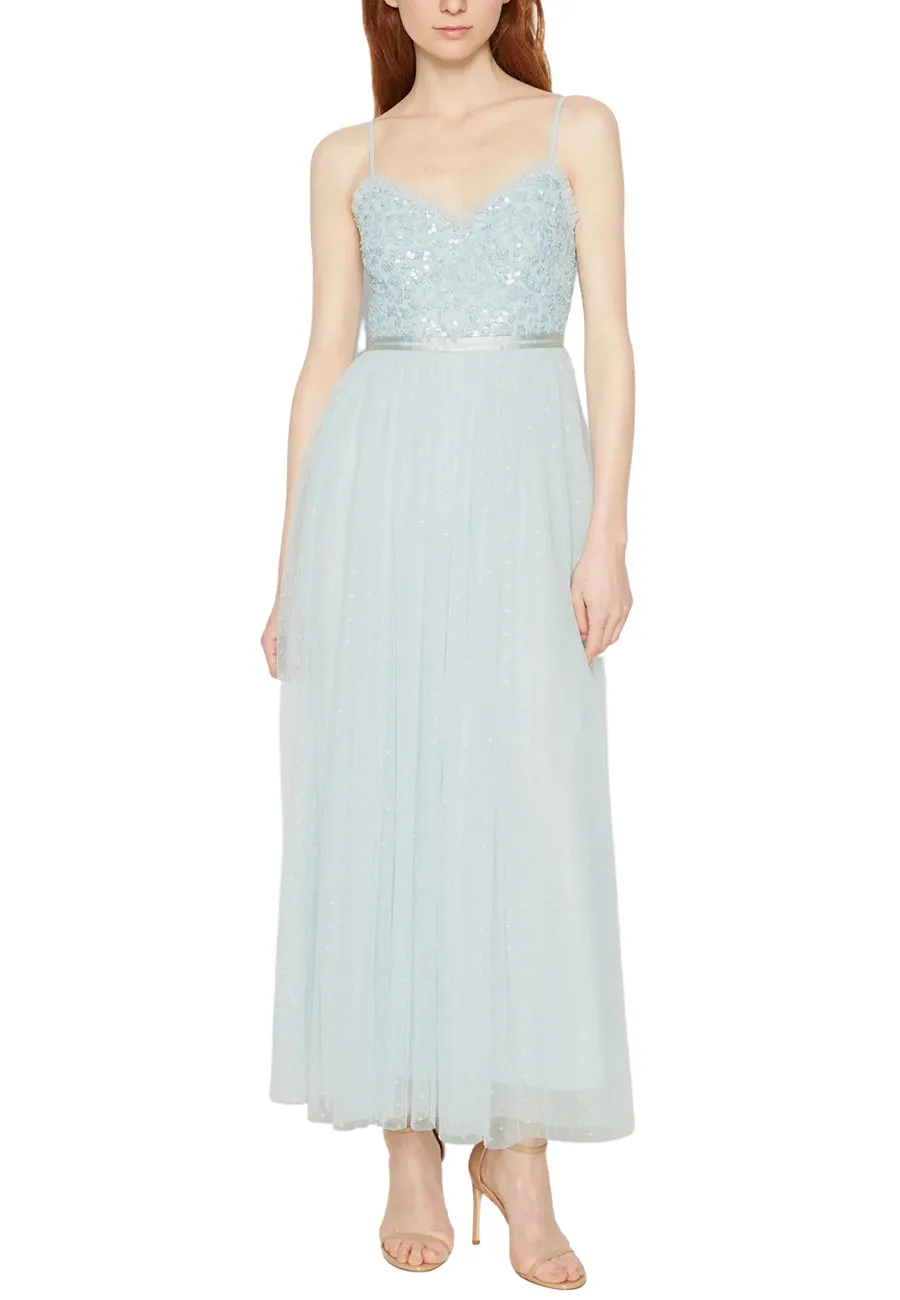 Light Blue Tempest Bodice Maxi Dress