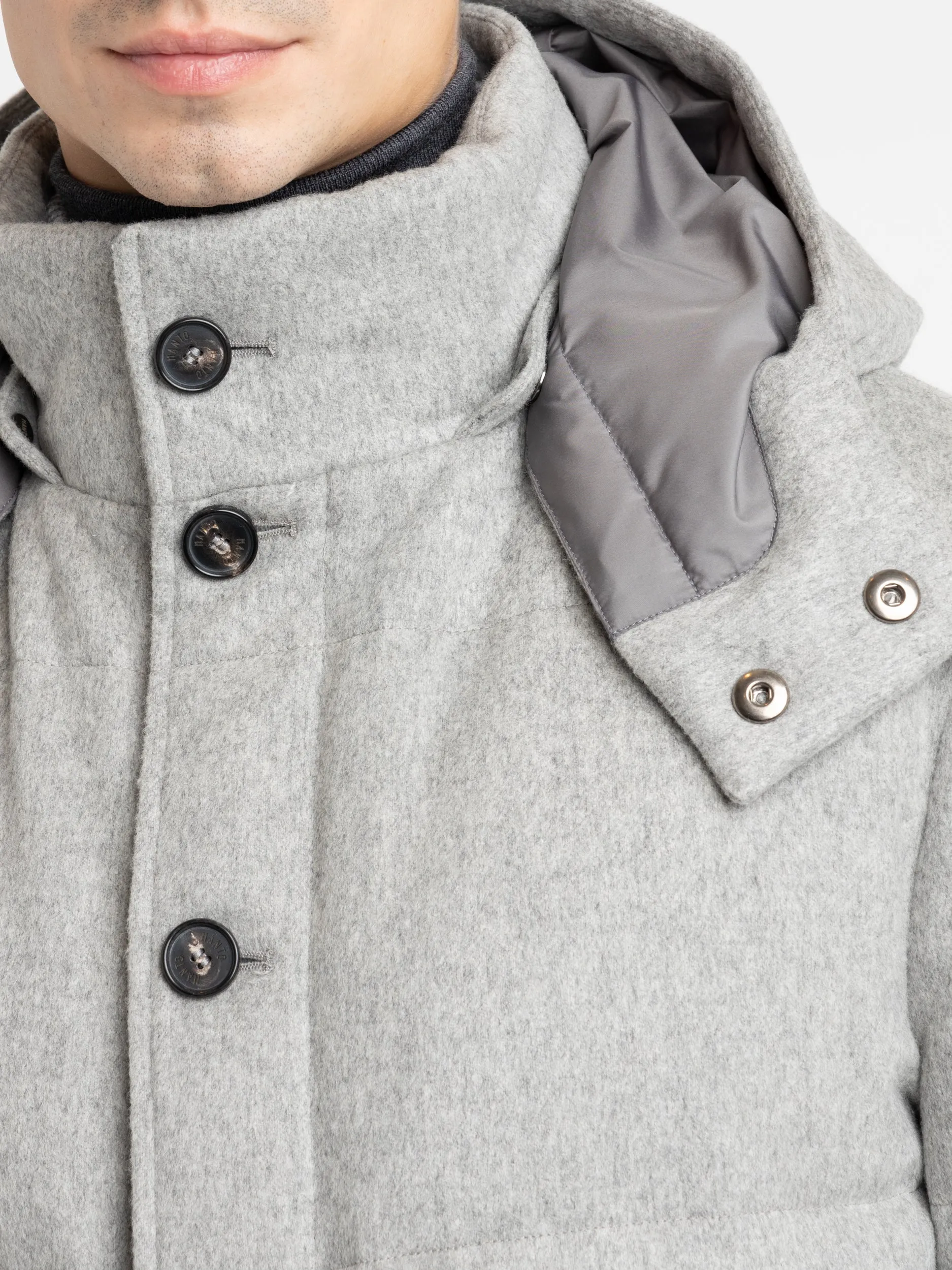 Light Grey Cashmere Down Puffer