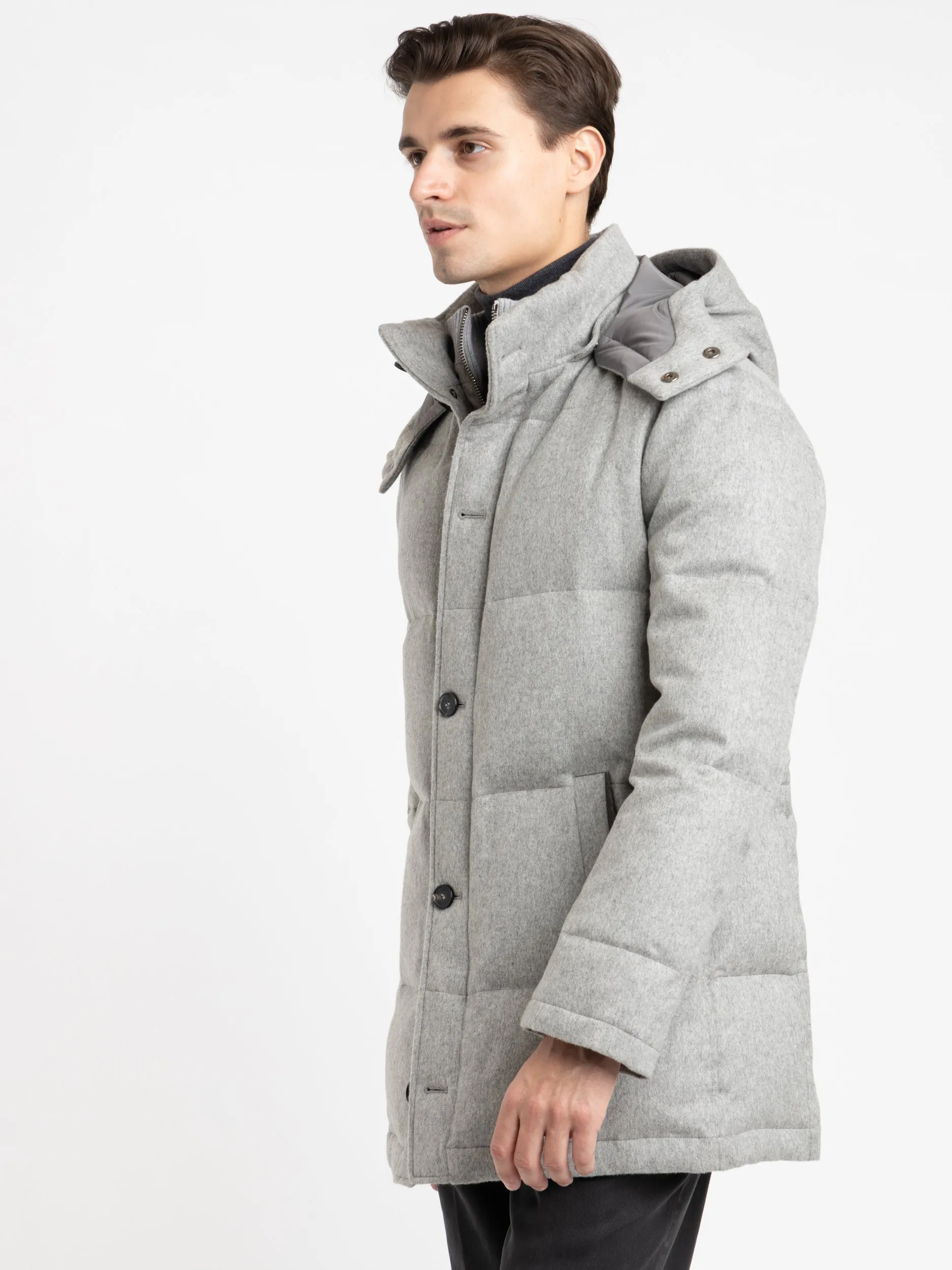 Light Grey Cashmere Down Puffer