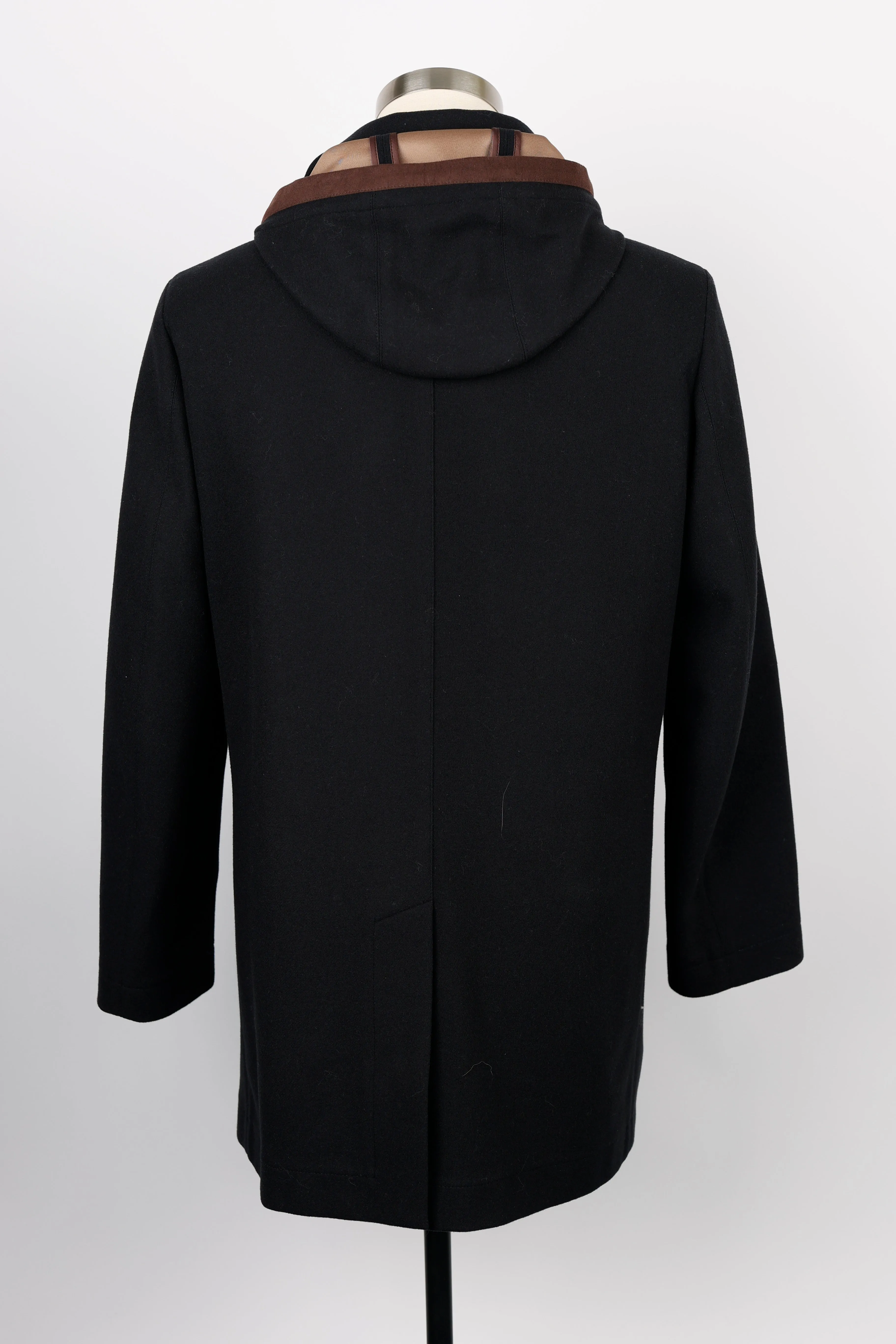 Long Hooded Wool Dress Coat