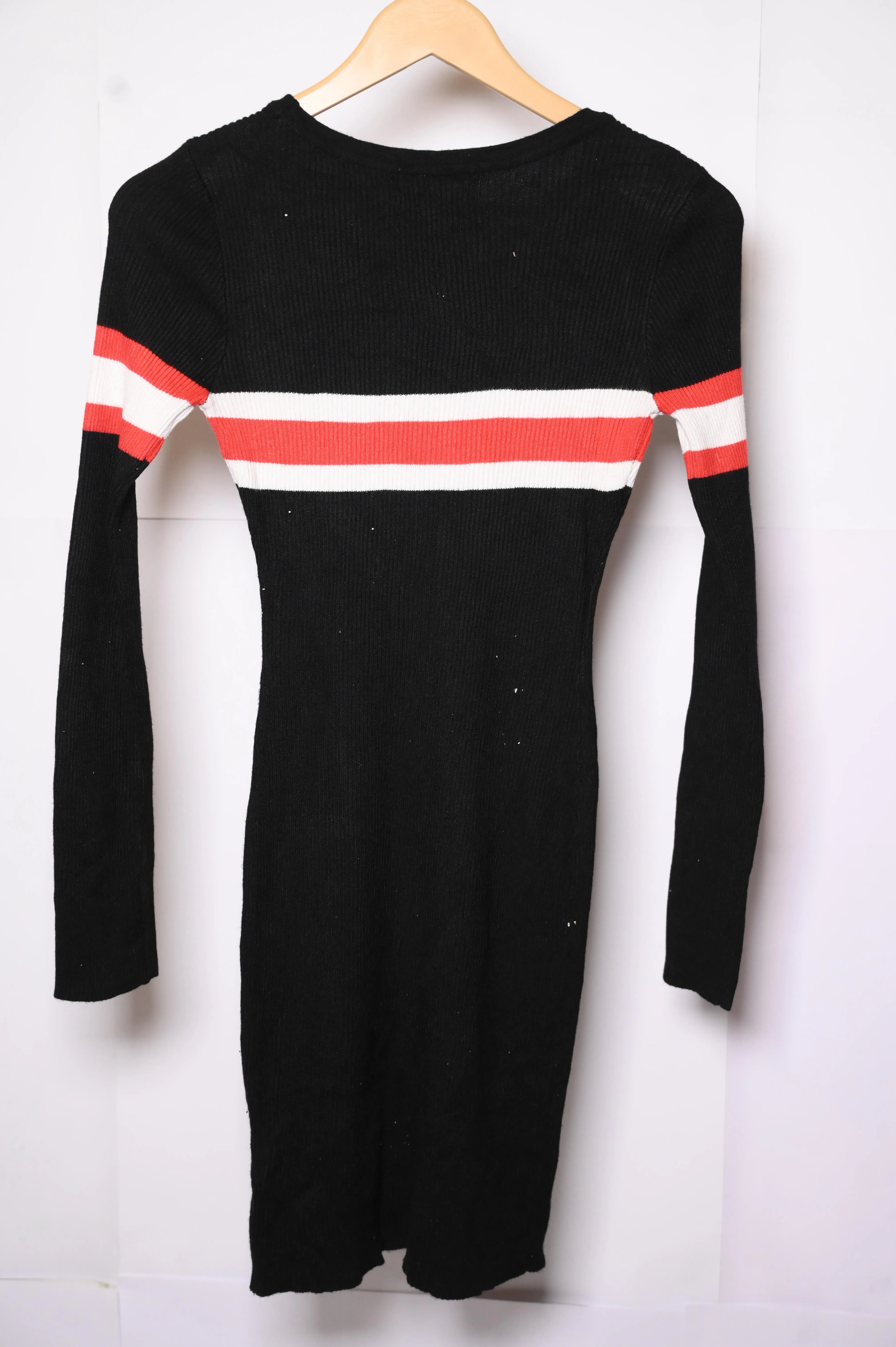 Lu NYC Black, Red, and White Bodycon Dress - Medium