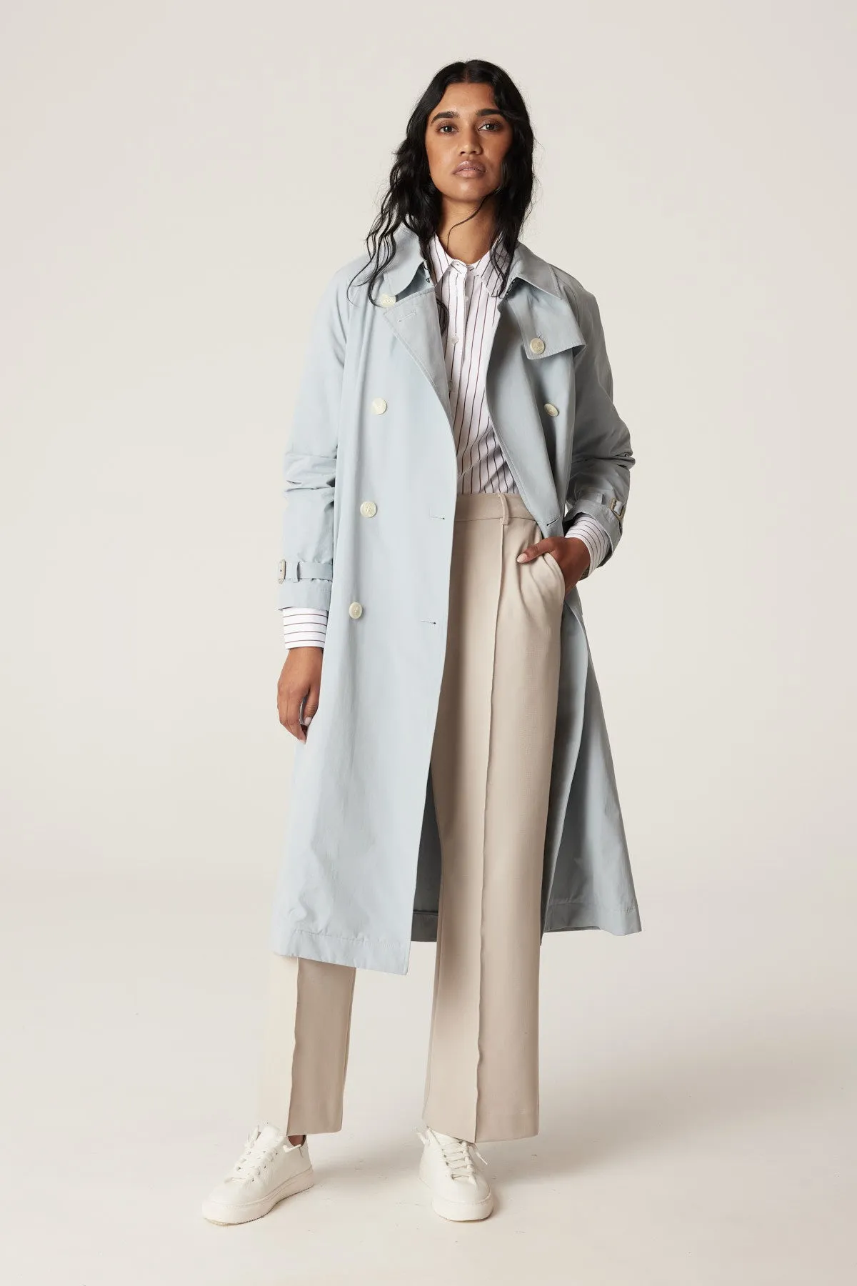 Luna Trench Coat - Ice Blue