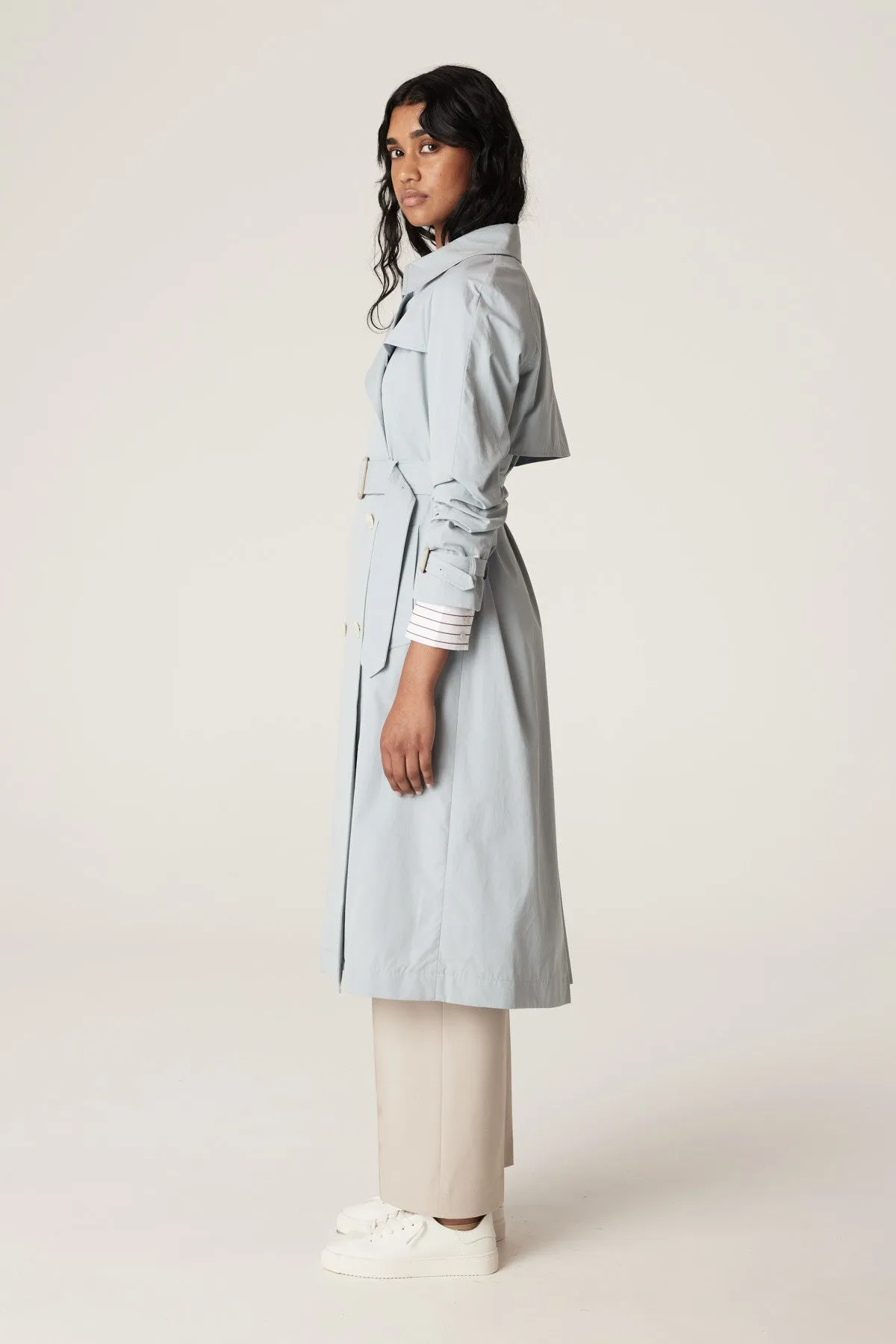 Luna Trench Coat - Ice Blue