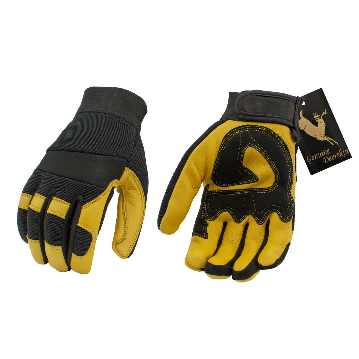 M Boss Motorcycle Apparel BOS37548 Men's Yellow and Black Full Grain