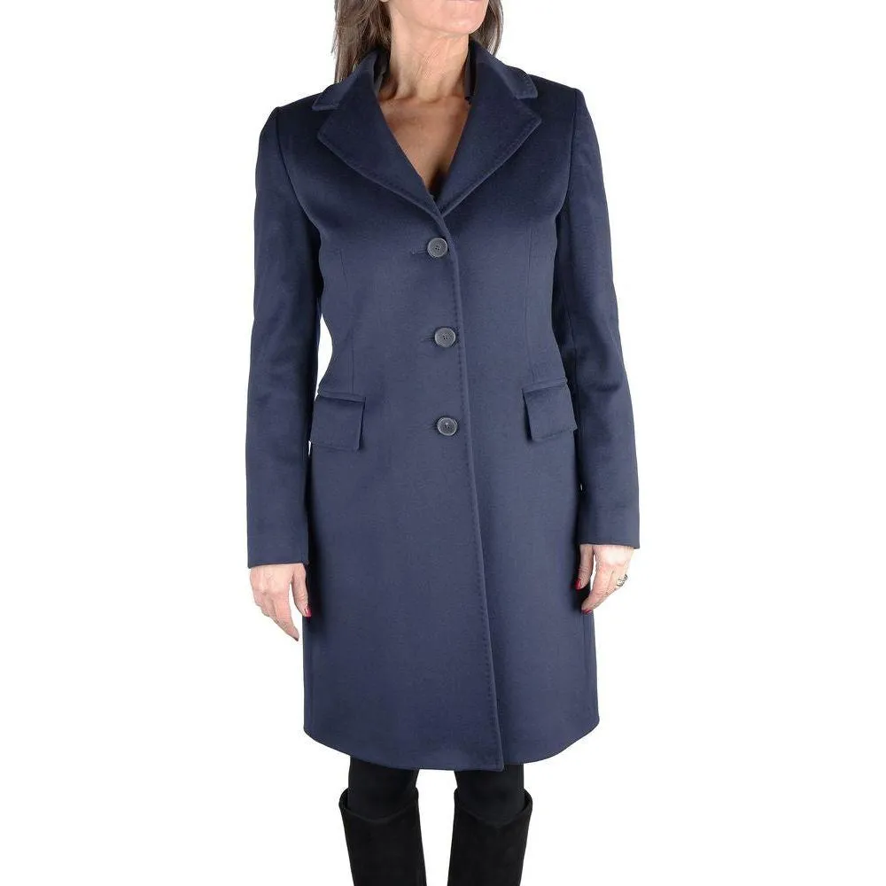 Made in Italy Blue Wool Women Coat