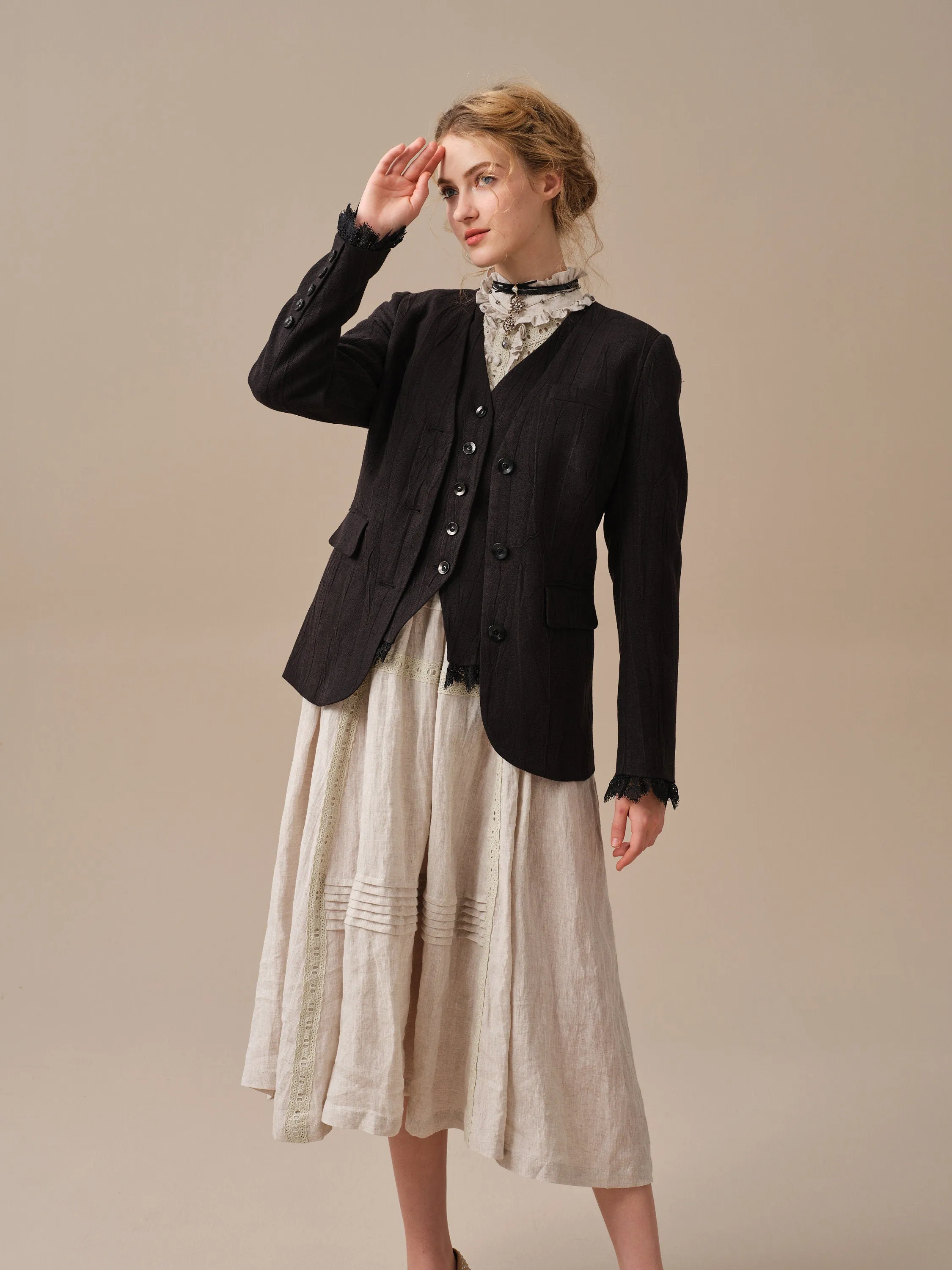 Mae 30 | 100% Linen Jacket with Vest