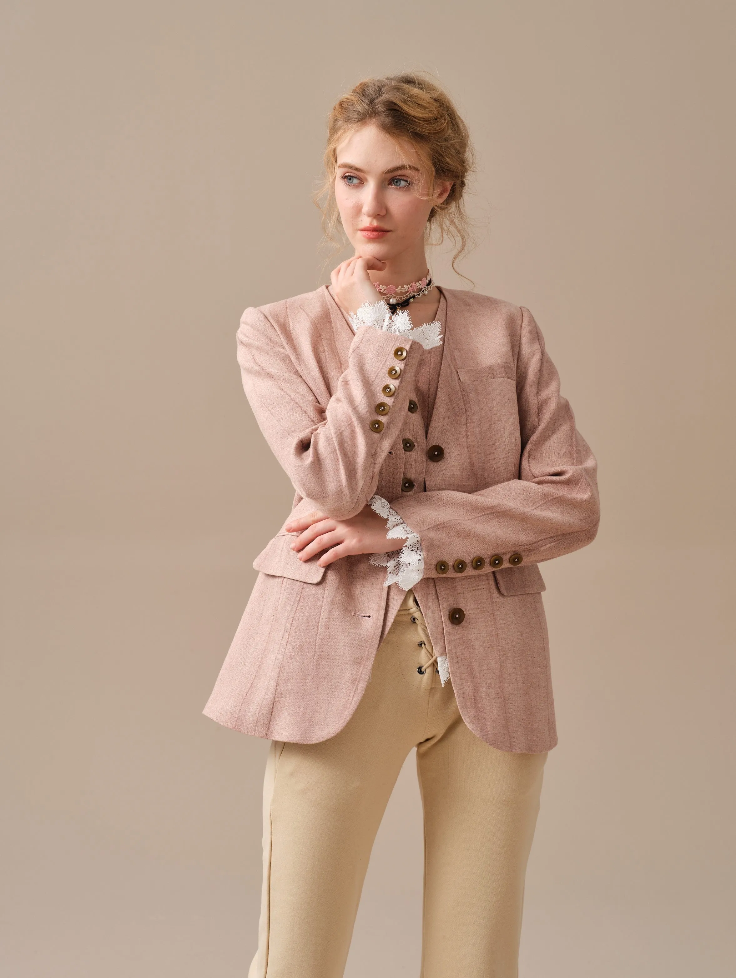 Mae 30 | 100% Linen Jacket with Vest