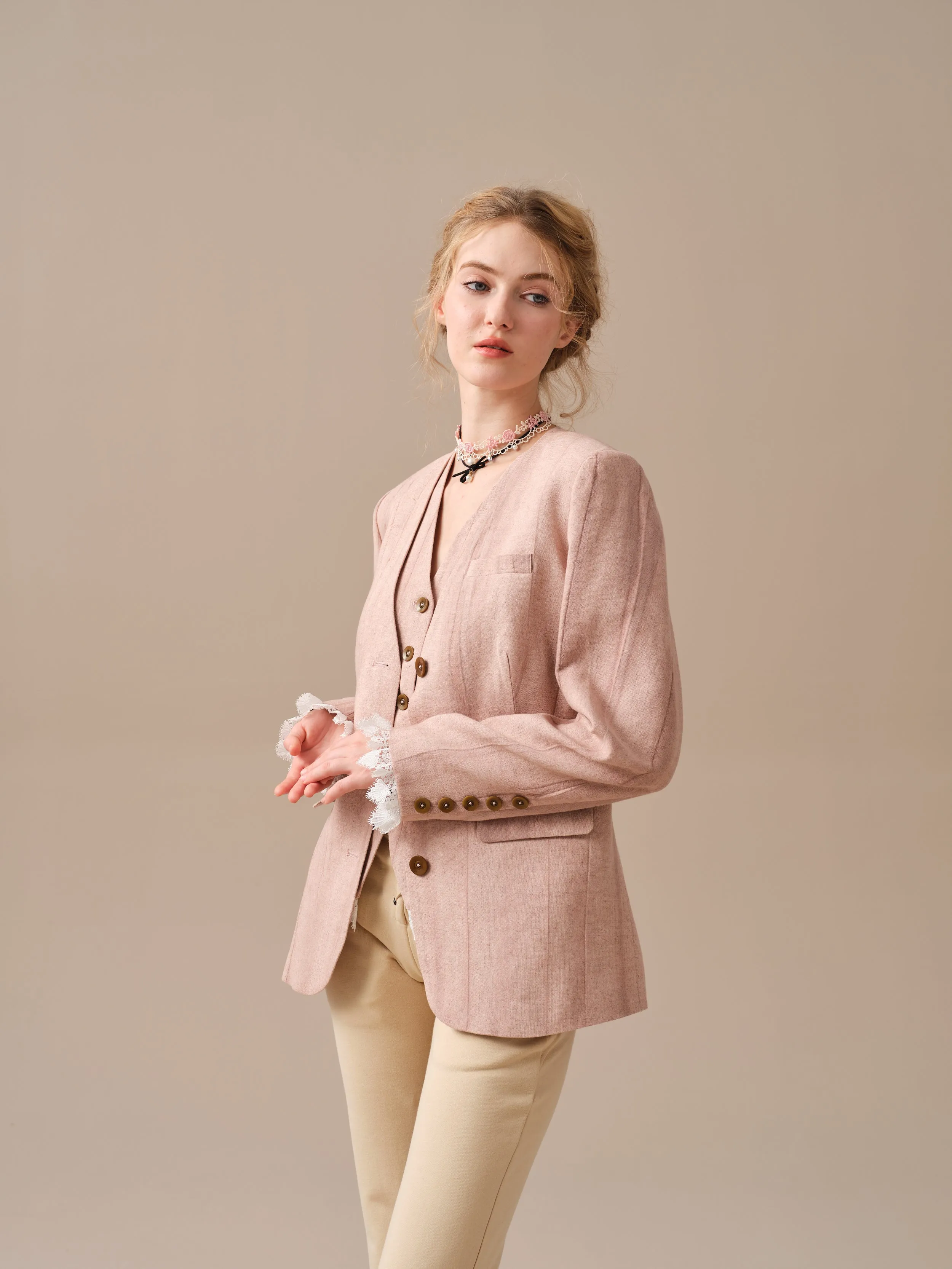 Mae 30 | 100% Linen Jacket with Vest