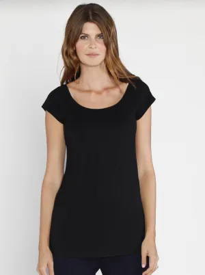 Maternity Stretch Solution Long Tunic Top - Black