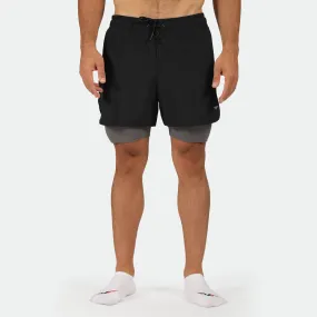 MEN-GO BEYOND-DYNAMIC-2 IN 1 SHORT (BLACK)