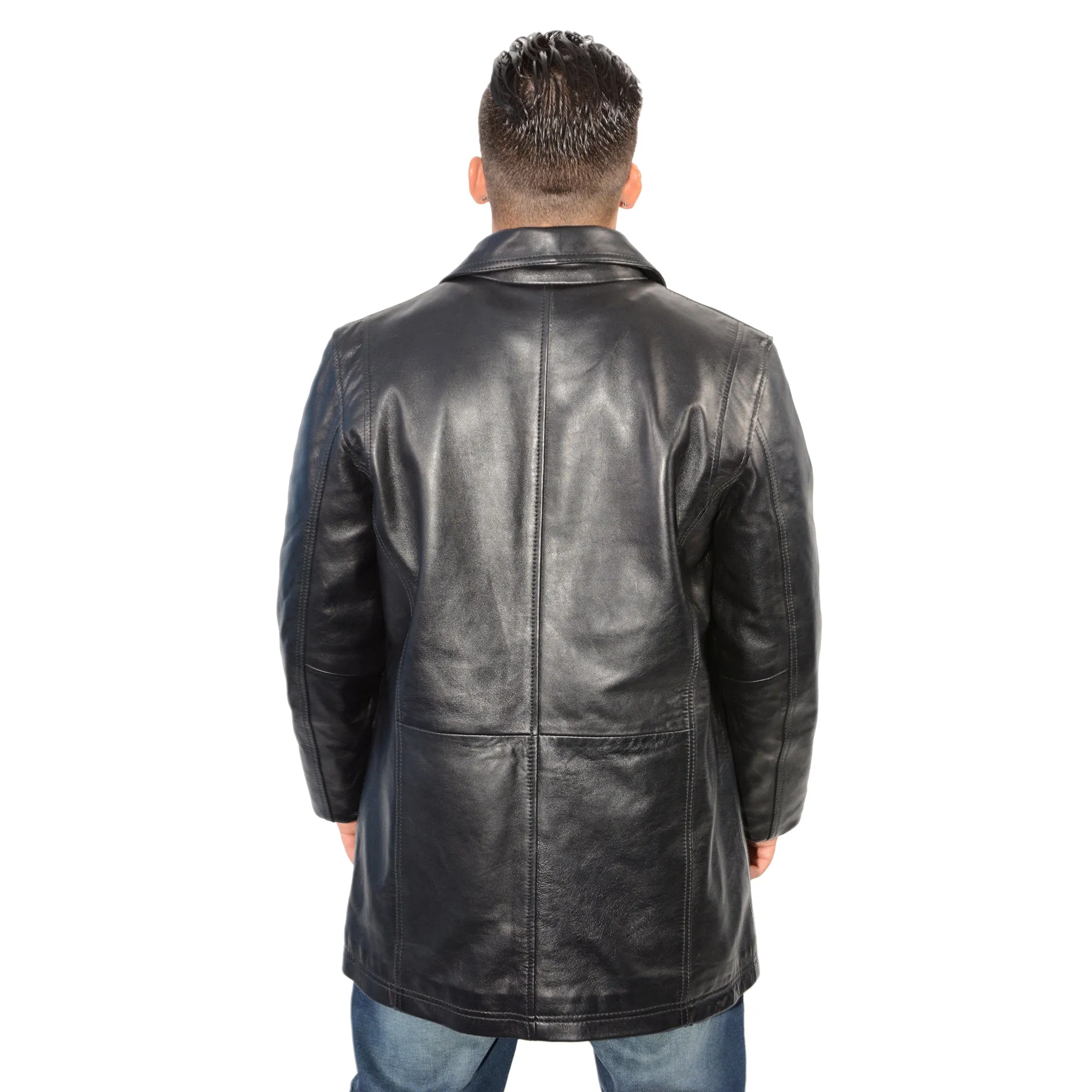 Men's classic four button front car coat