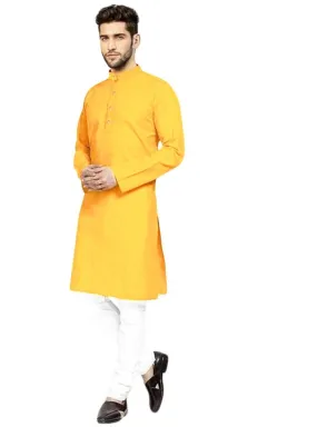 Men's Cotton Yellow Kurta Pajama set Diwali wear