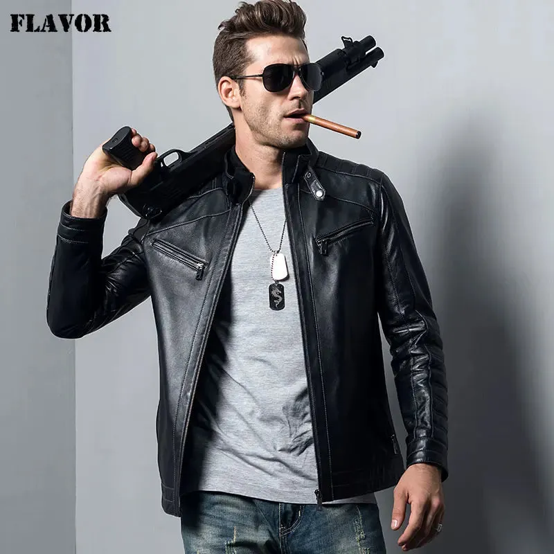 Men's Genuine Sheepskin Leather Jacket