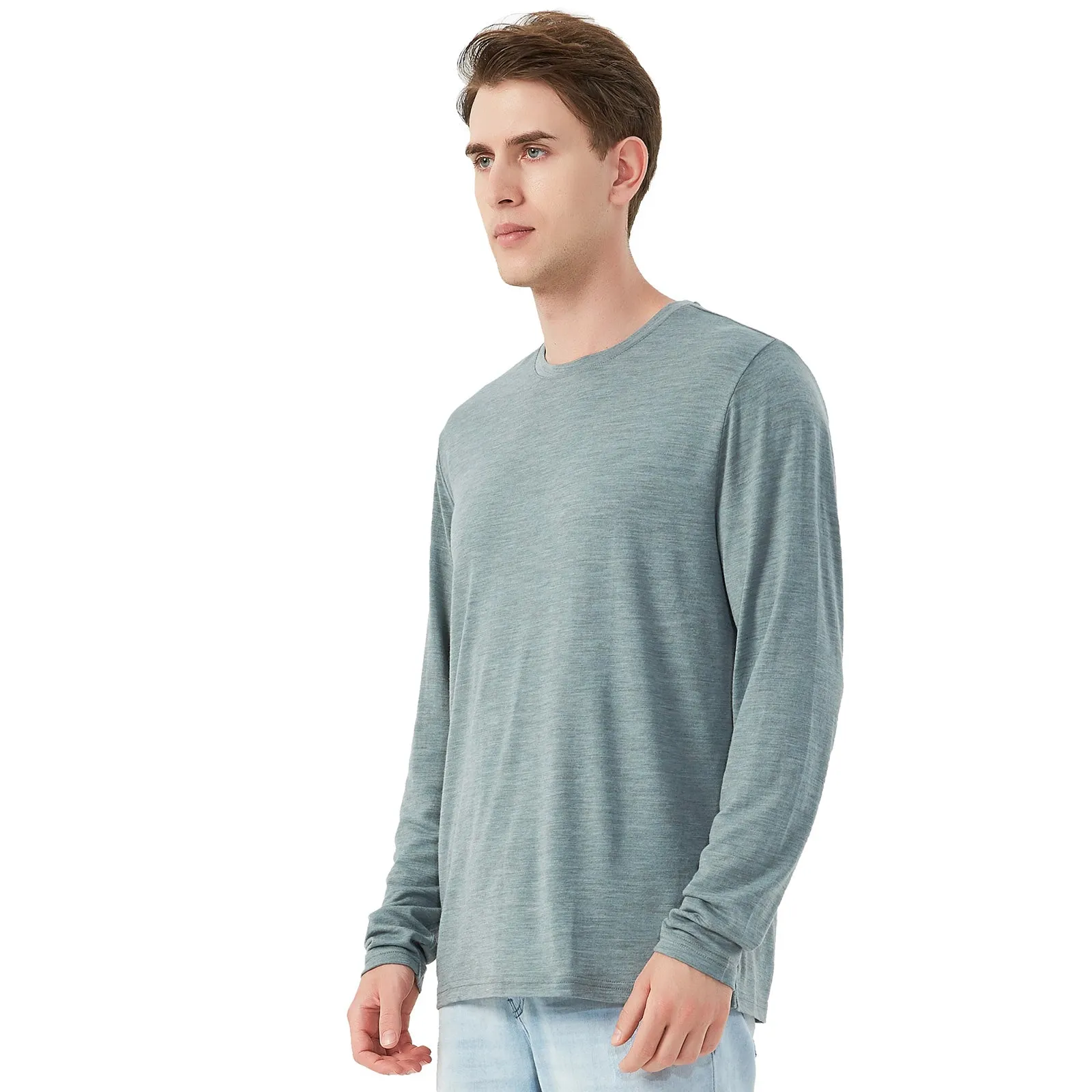 Men's Merino 170g Classic All-Season Base Layer Crew Gray