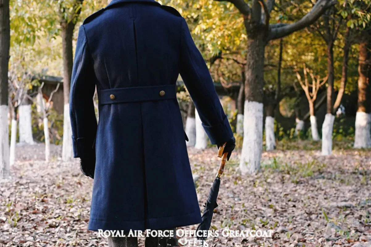 Men's Royal Air Force Coat Thick Wool Double-breasted Trench - Elegant and Classic